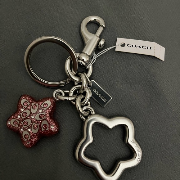 NWT Coach Silver and Pink Keychain - Picture 1 of 3